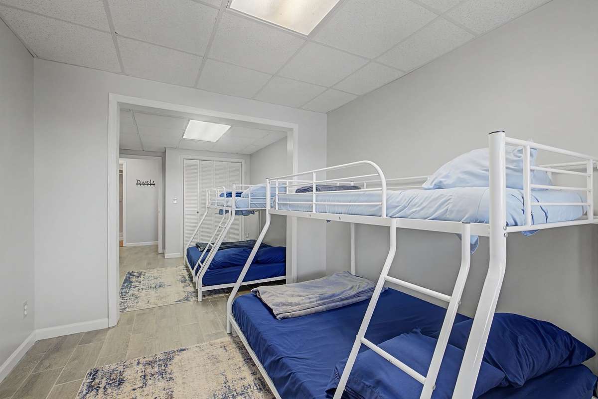 Bunk room on basement level