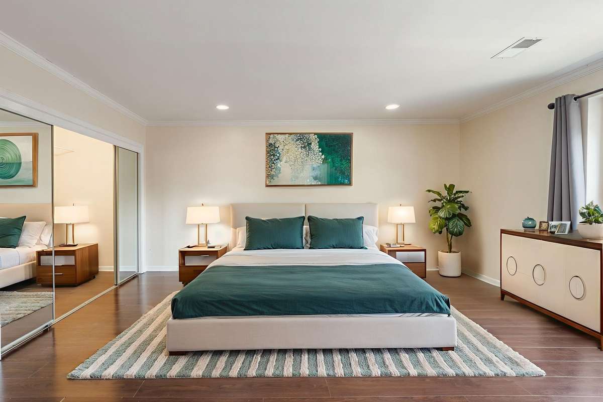 Virtually staged bedroom