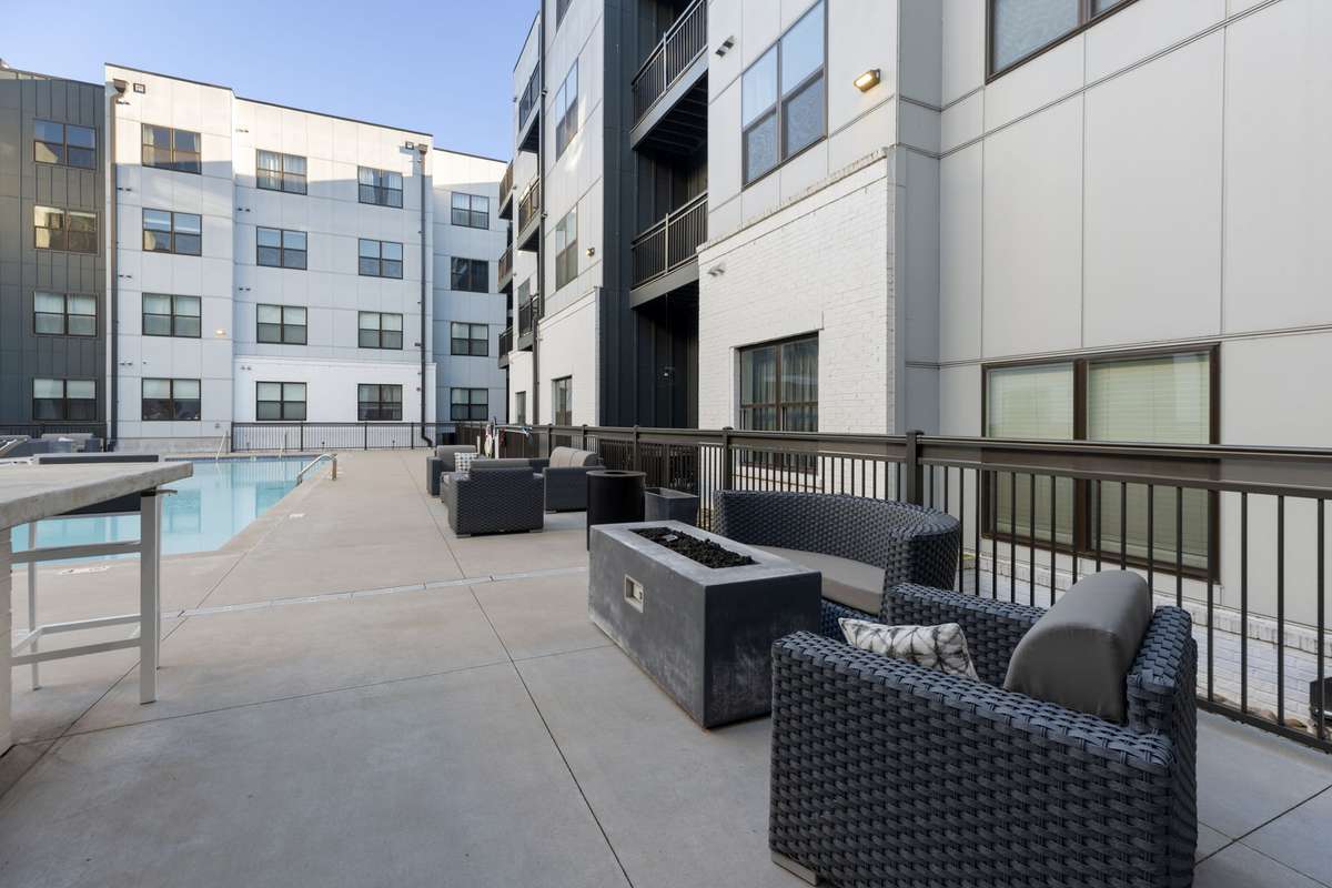 Outdoor firepits and seating for guests
