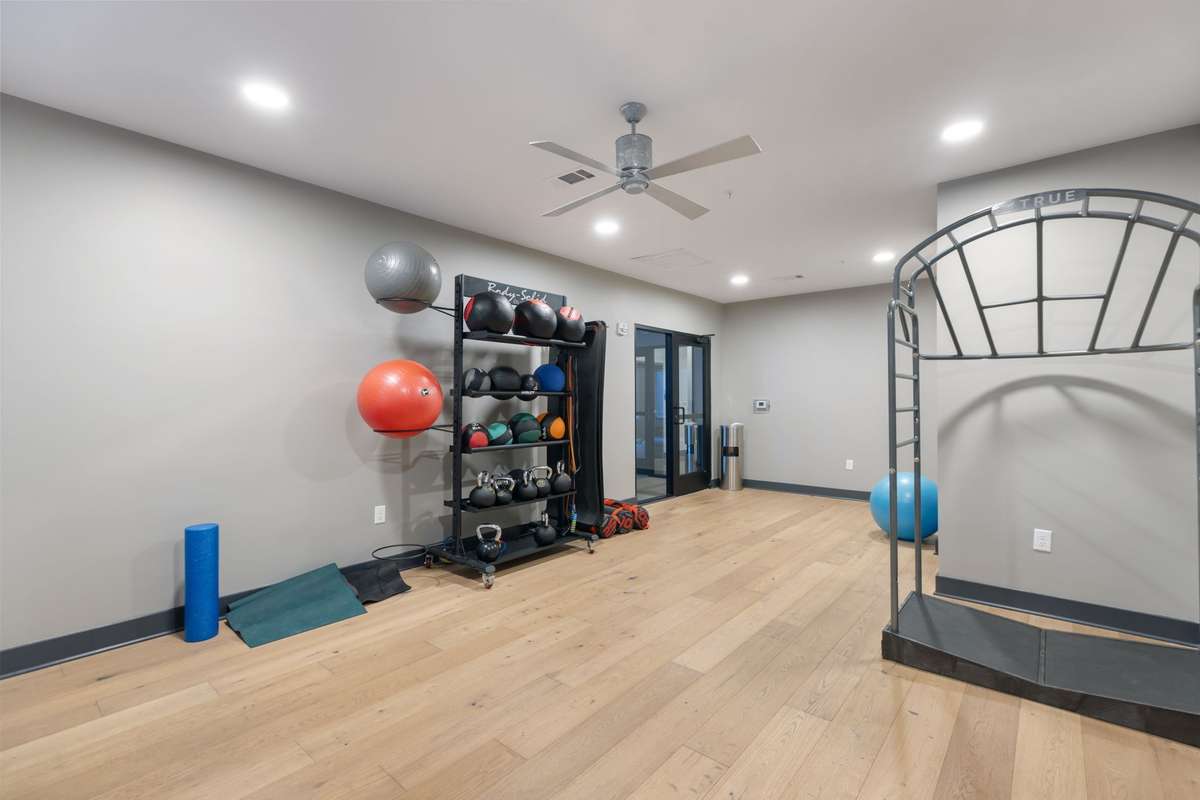 Silo has a huge fitness center available to residents
