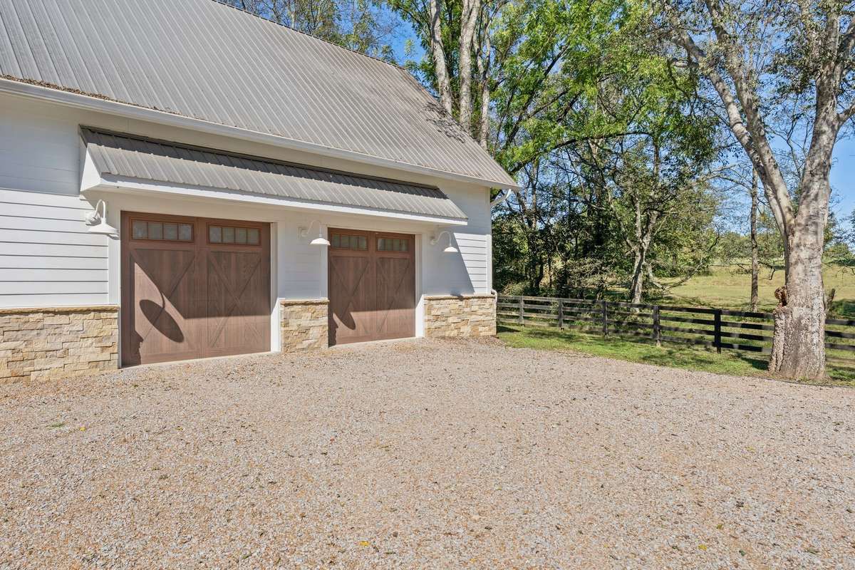 Attached large garage.
