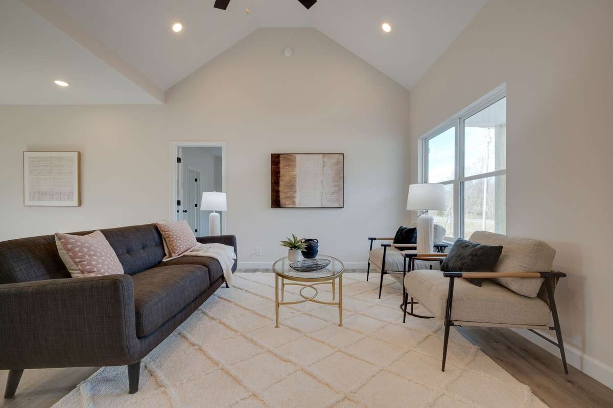 IMPRESSIVE Great Room w/ Cathedral Ceiling