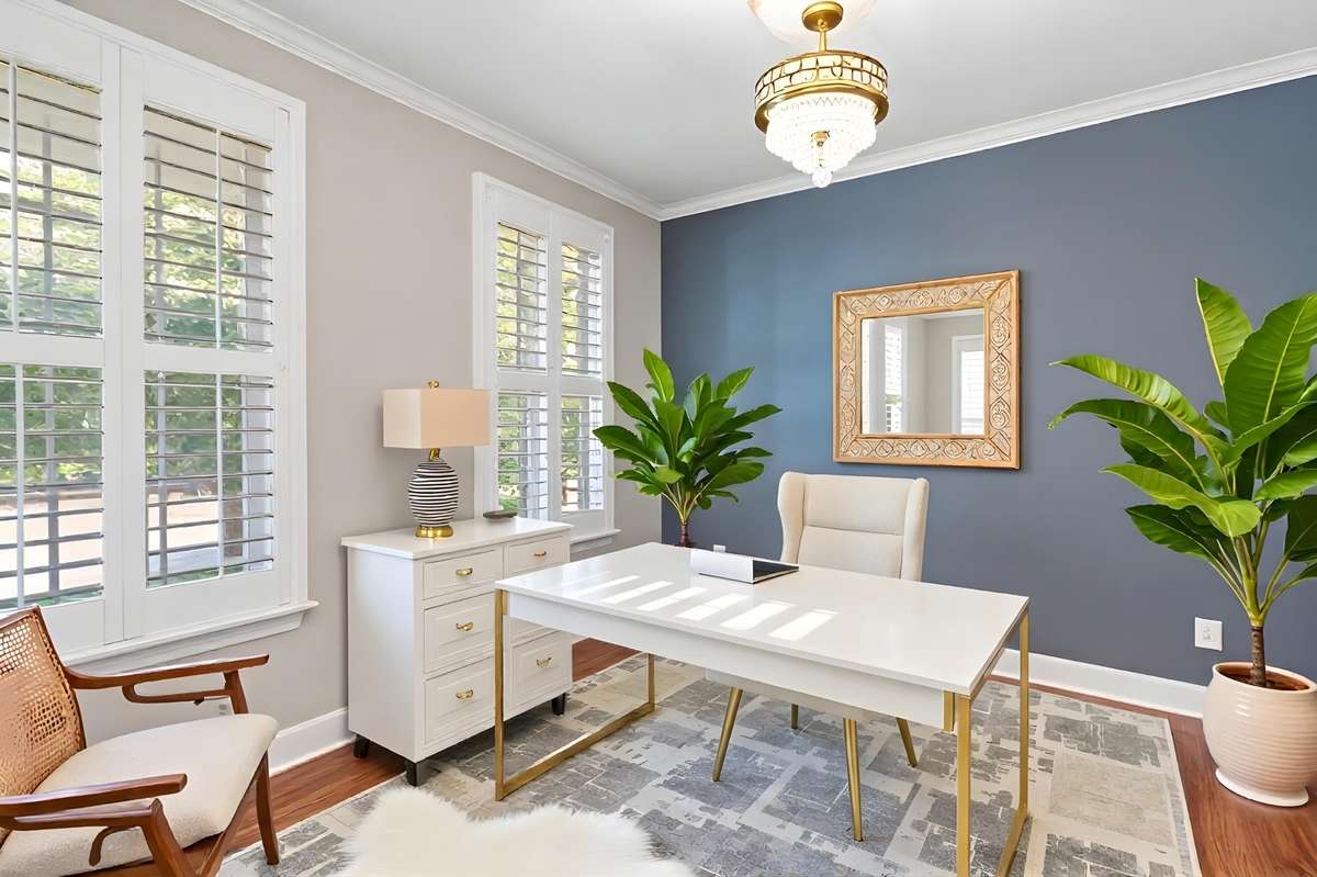 Office located to your left as you enter the front door.