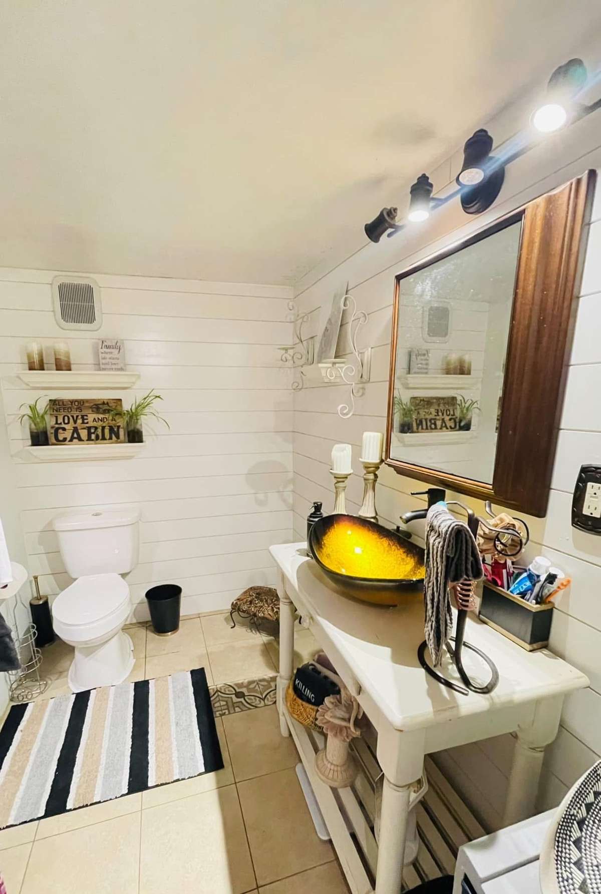 Full bath is surprisingly spacious.