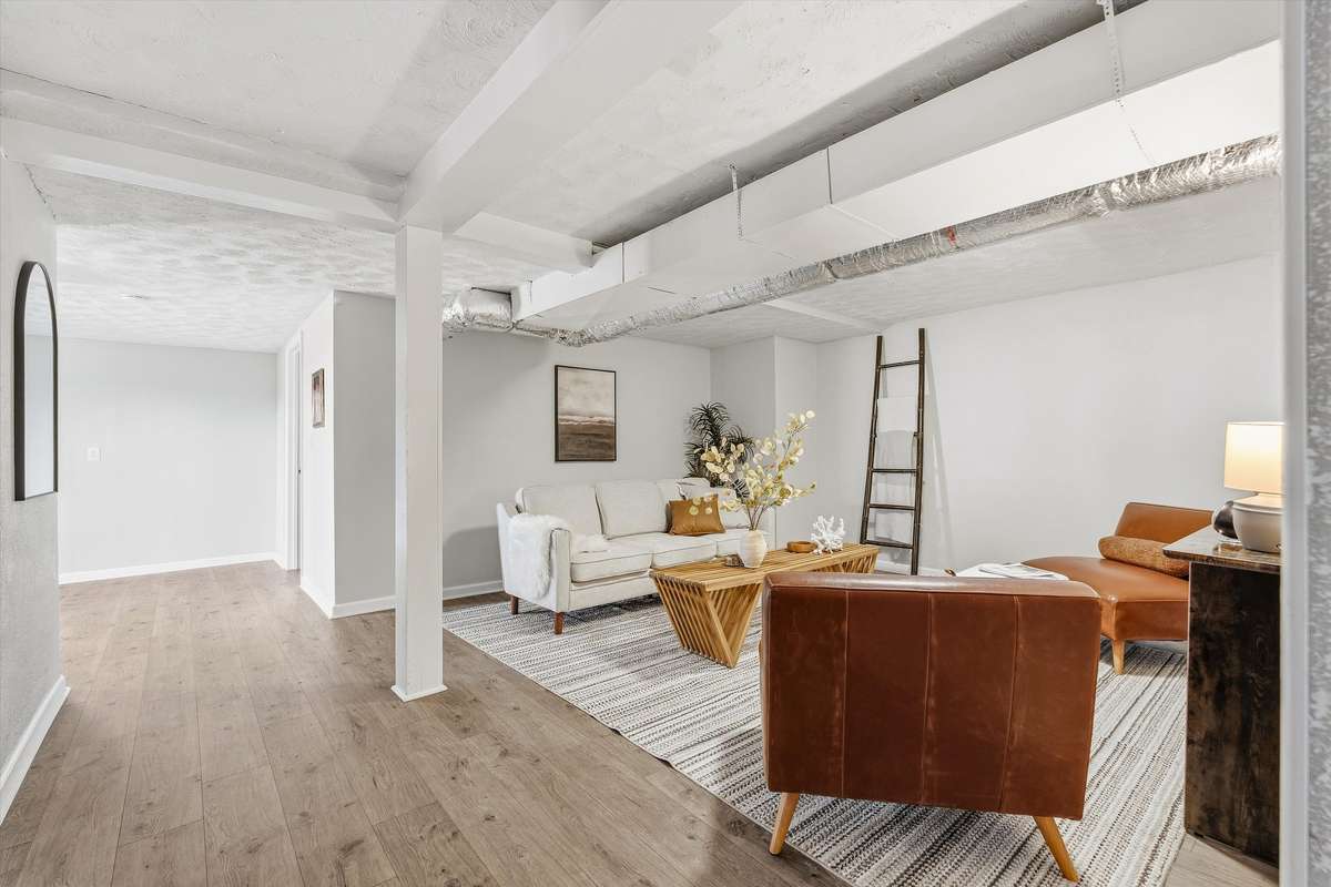 The homeowners had new LVP installed throughout the basement. There's no carpet in this house!