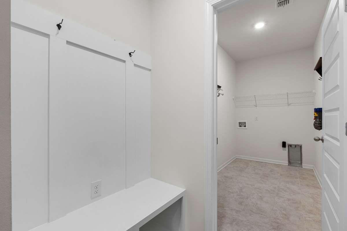 Sitting area convenient to garage