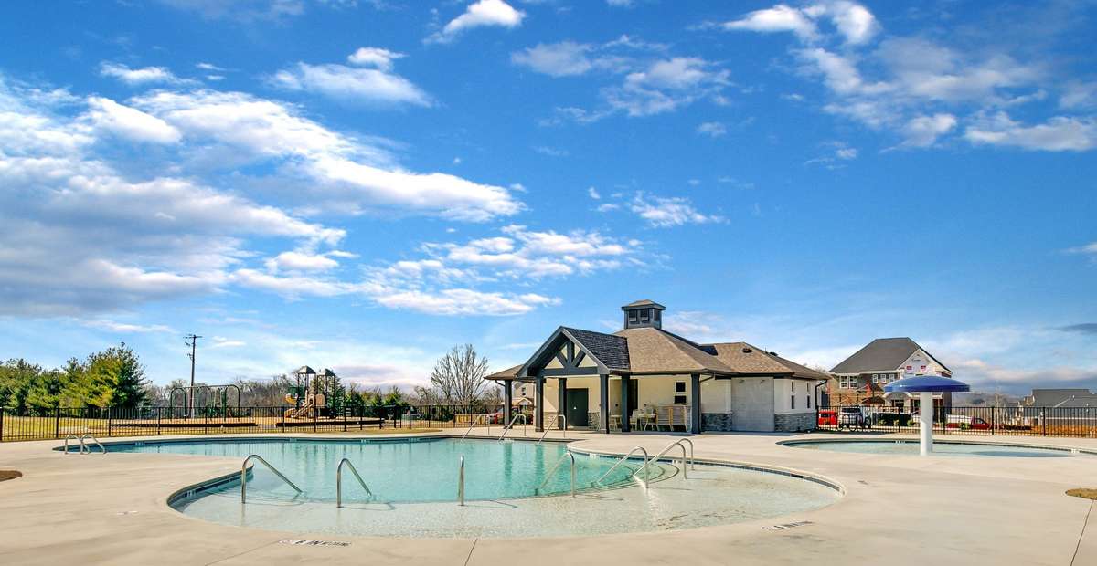 Community Clubhouse with large pool and smaller kids pool