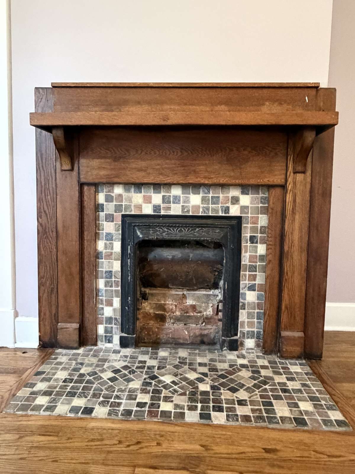 Antique mantel in Downstairs Bedroom