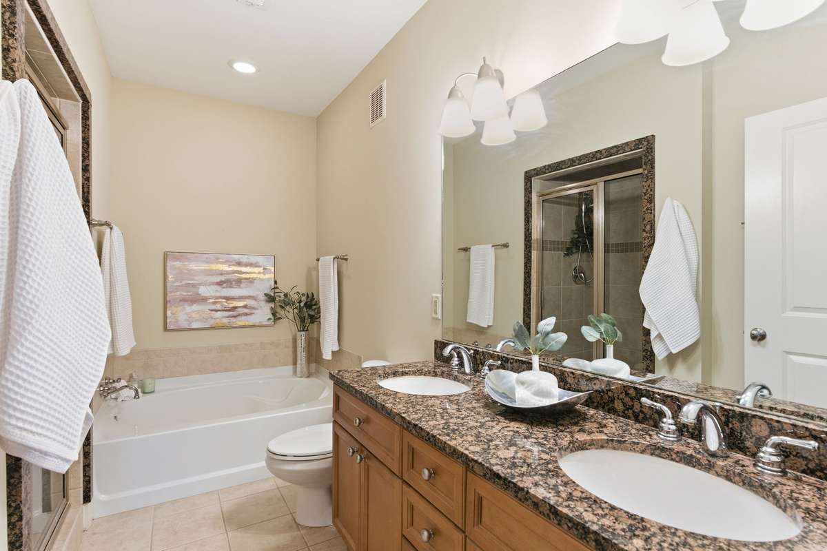Primary Bath with Double Vanities, Separate Shower and Tub