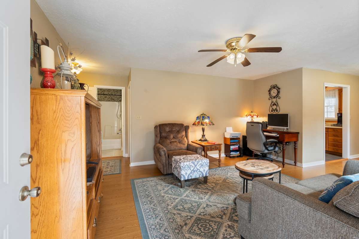 Walking in front door into living room