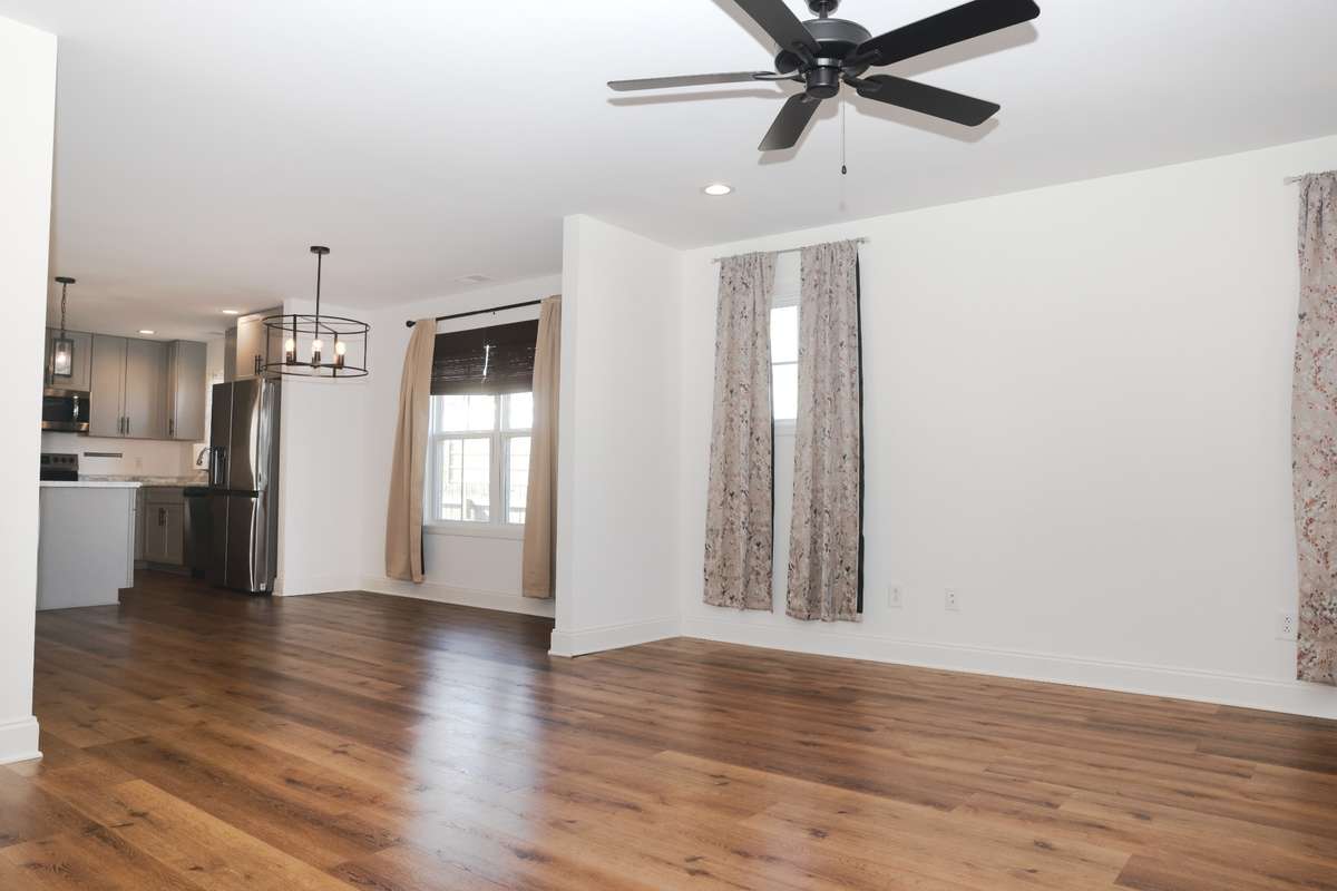 Living Area looking towards Dining Area and Kitchen