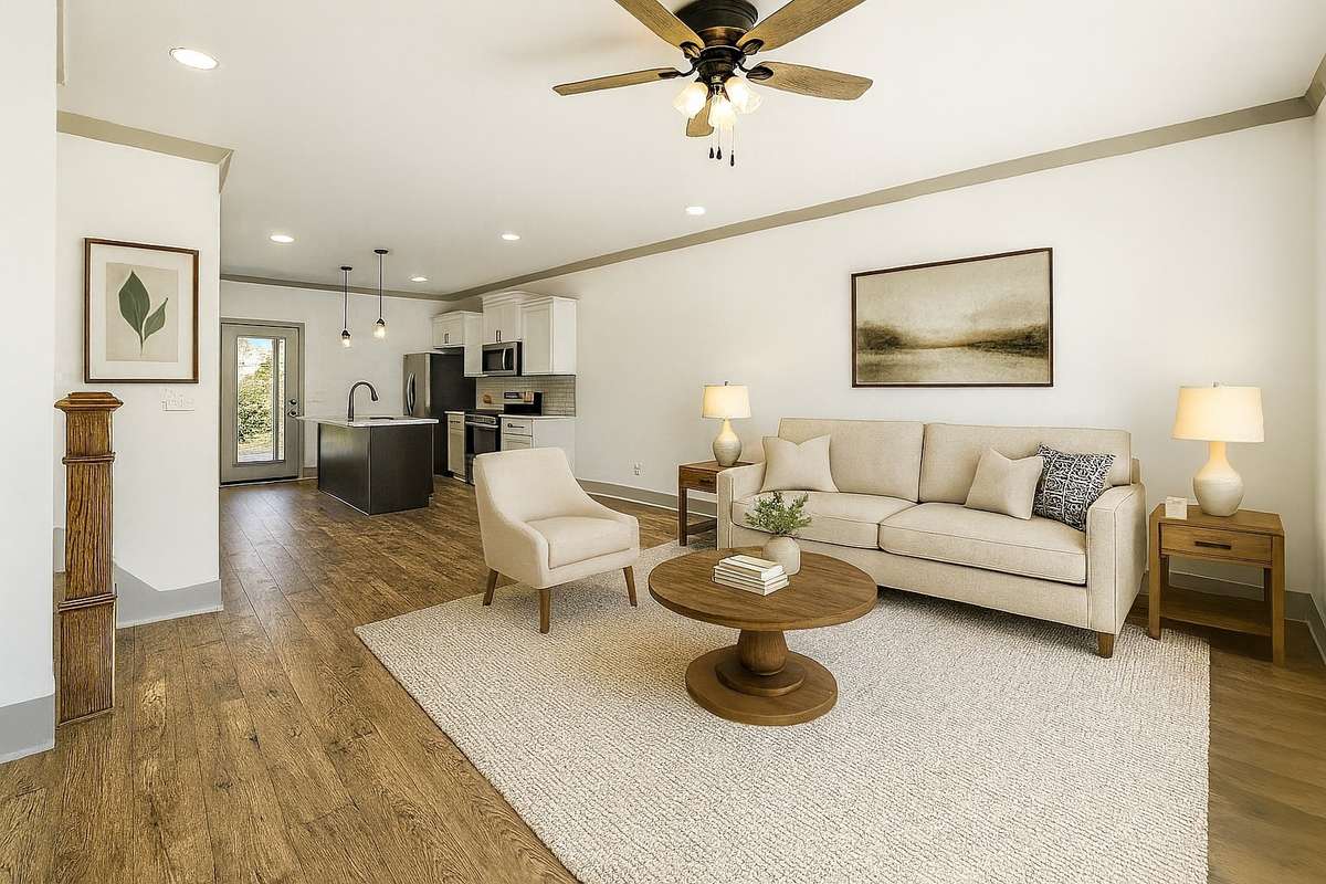 Living room is virtually staged
