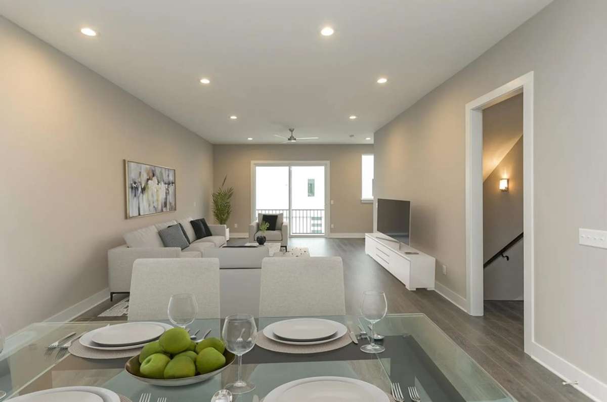 staged open concept living room