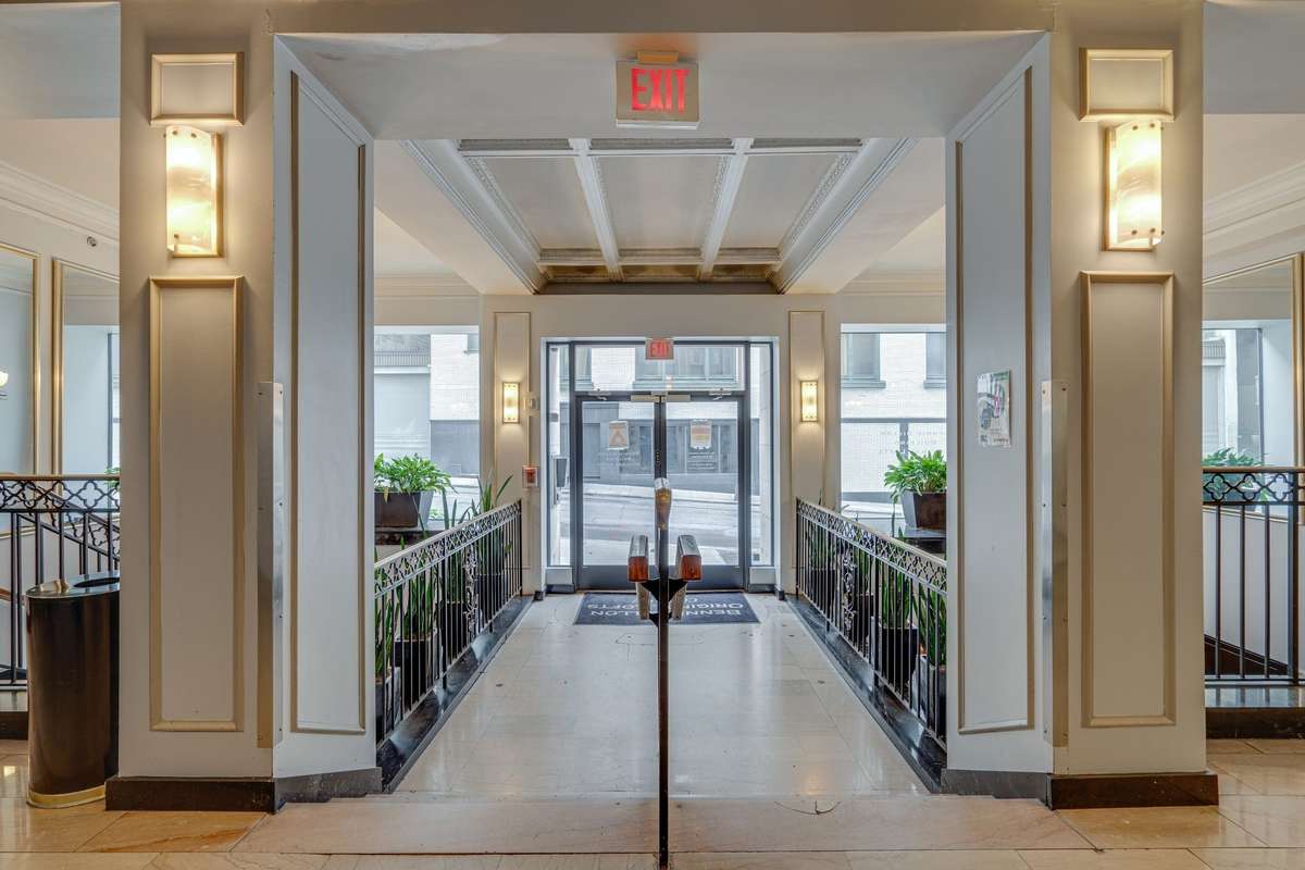 The Bennie Dillon welcomes residents and guests with a stunning entry hall, featuring secure access and beautifully preserved historic character.