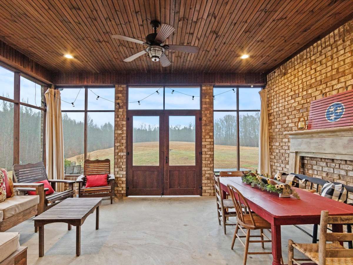 Screened back porch