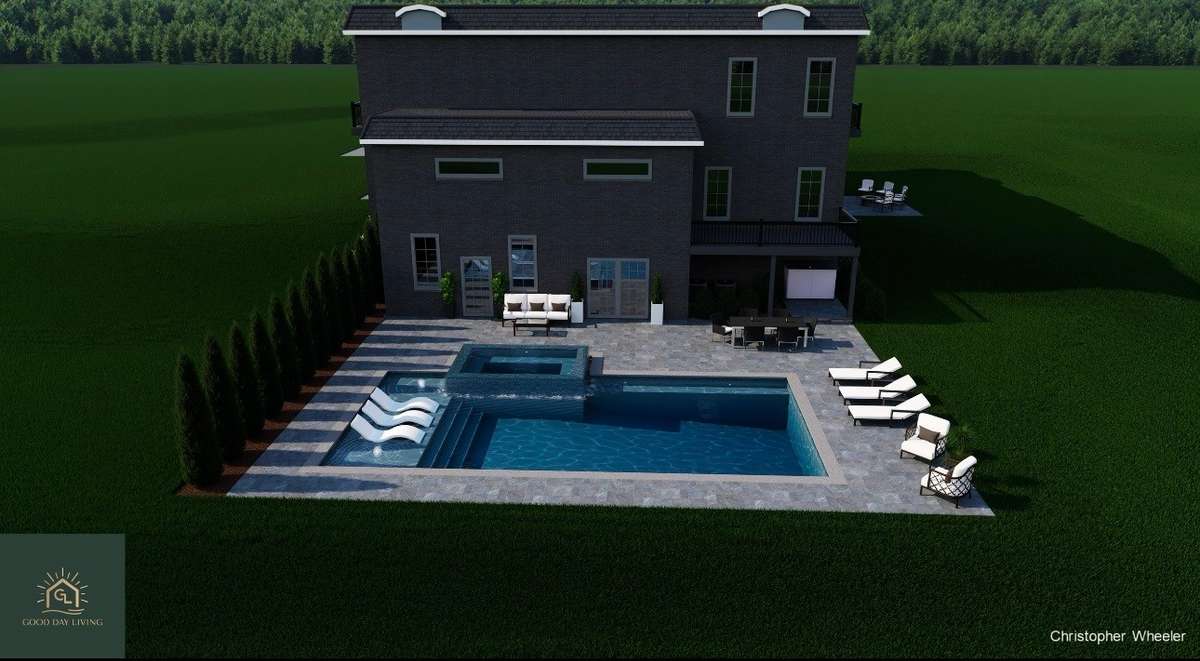 Pool is a rendering by Good Day Living