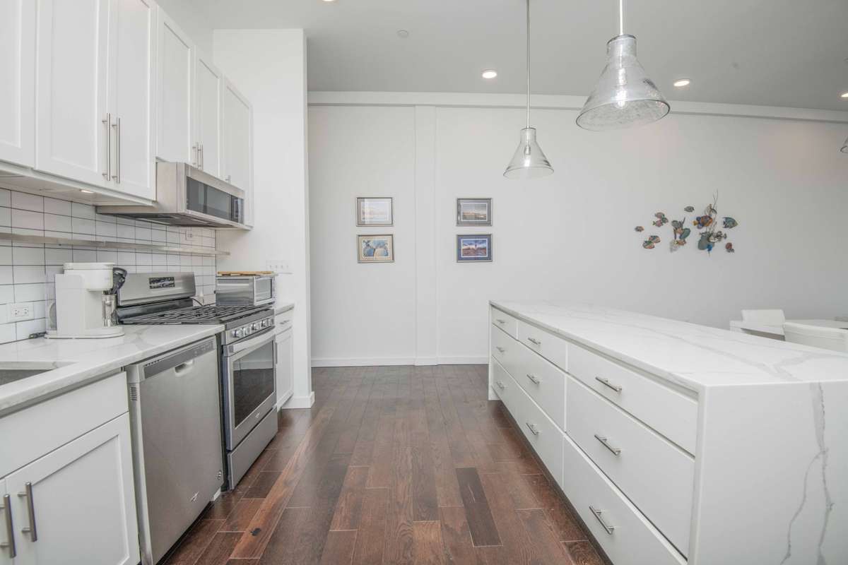 kitchen with bar island storage