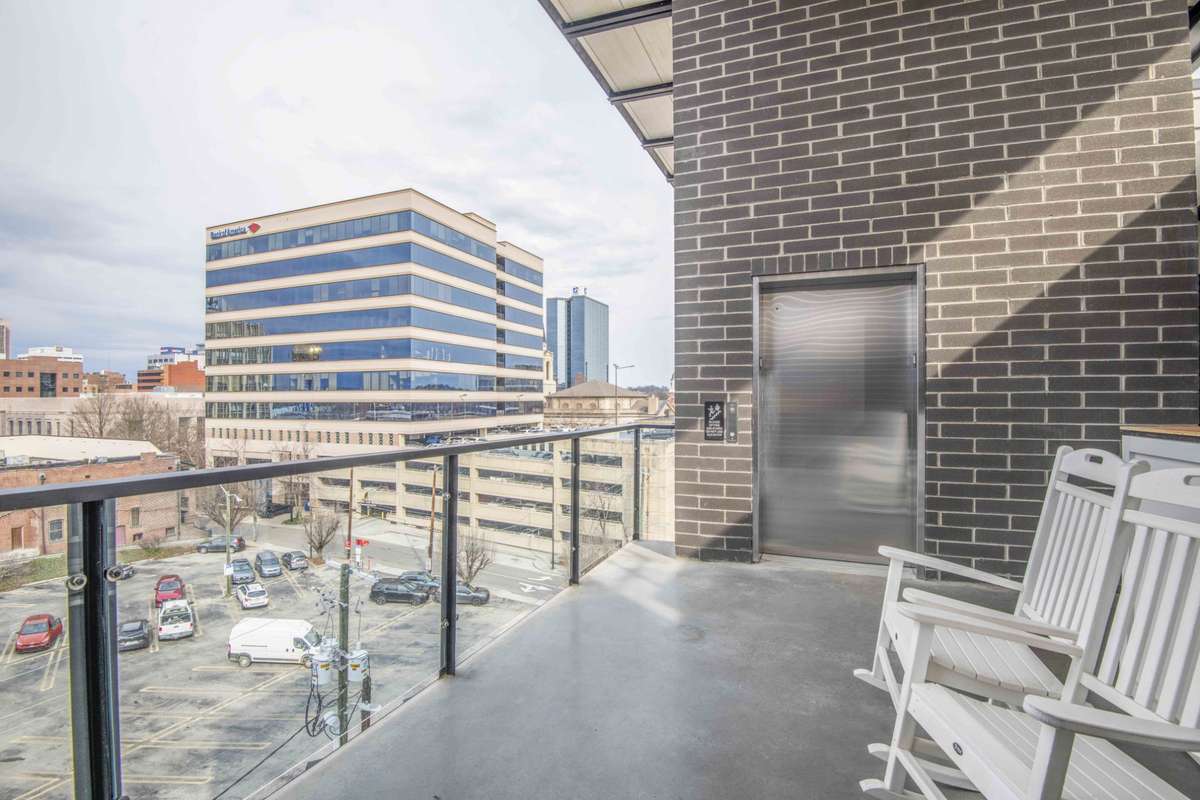 view from front terrace with elevator access