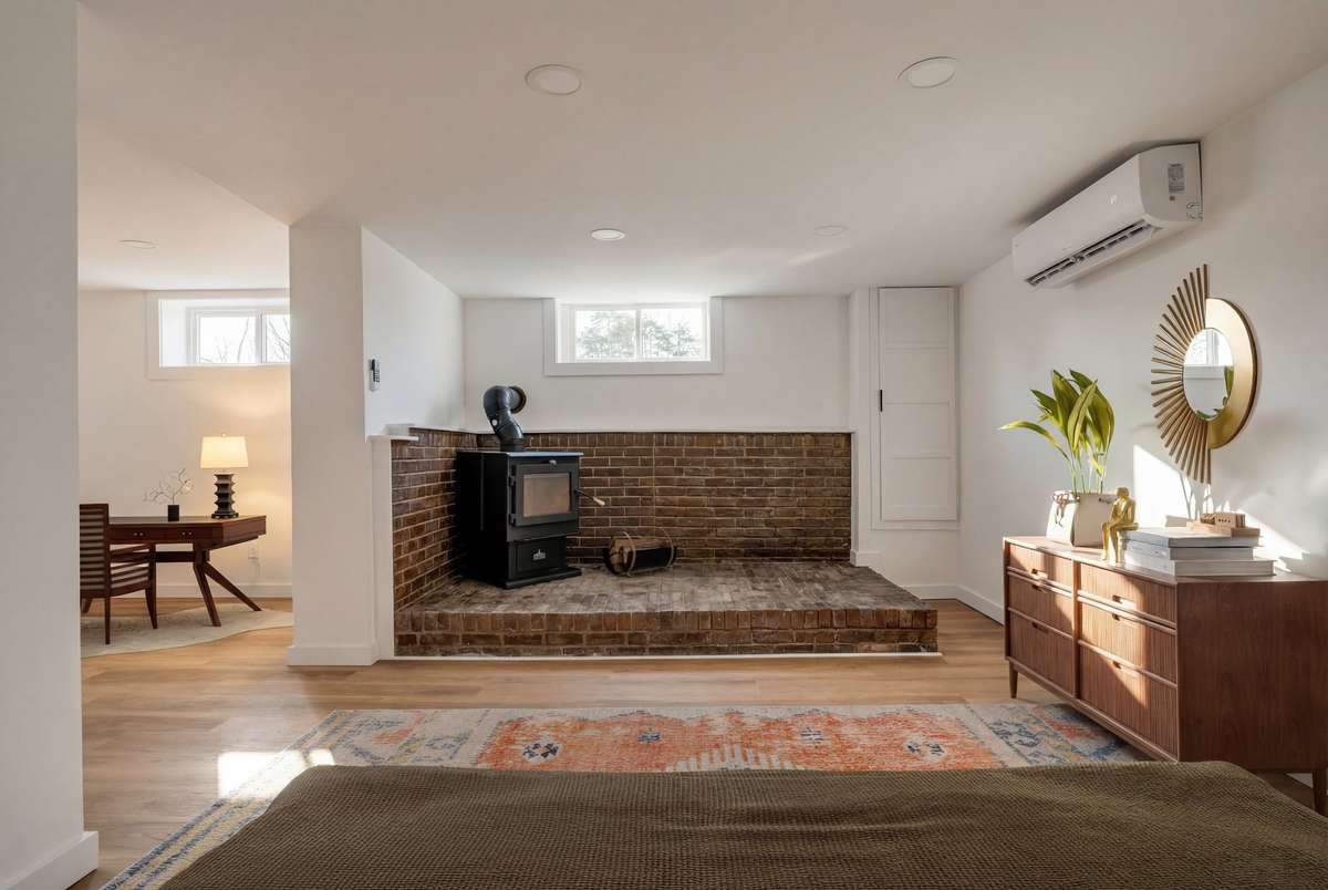 Virtually staged, private basement suite.