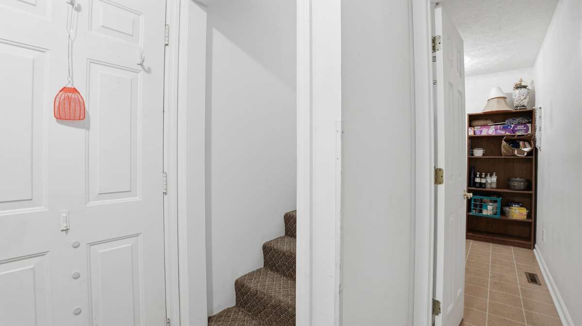 into pantry + upstairs