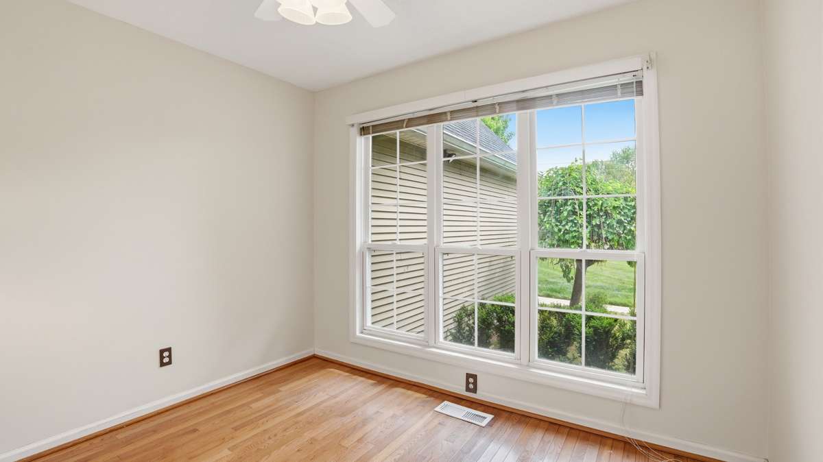first bedroom to right when entering home