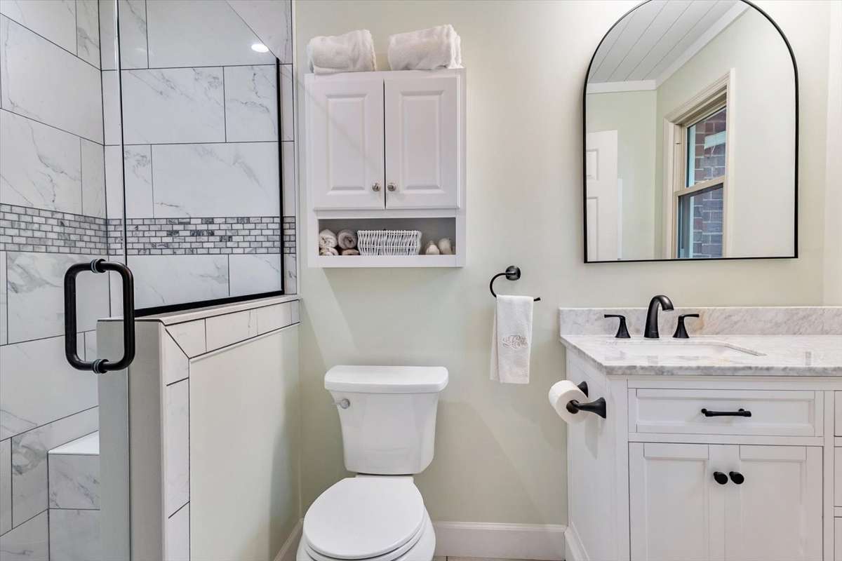 PRIMARY BATH HAS BEEN RENOVATED - BEAUTIFUL WALK IN TILED SHOWER