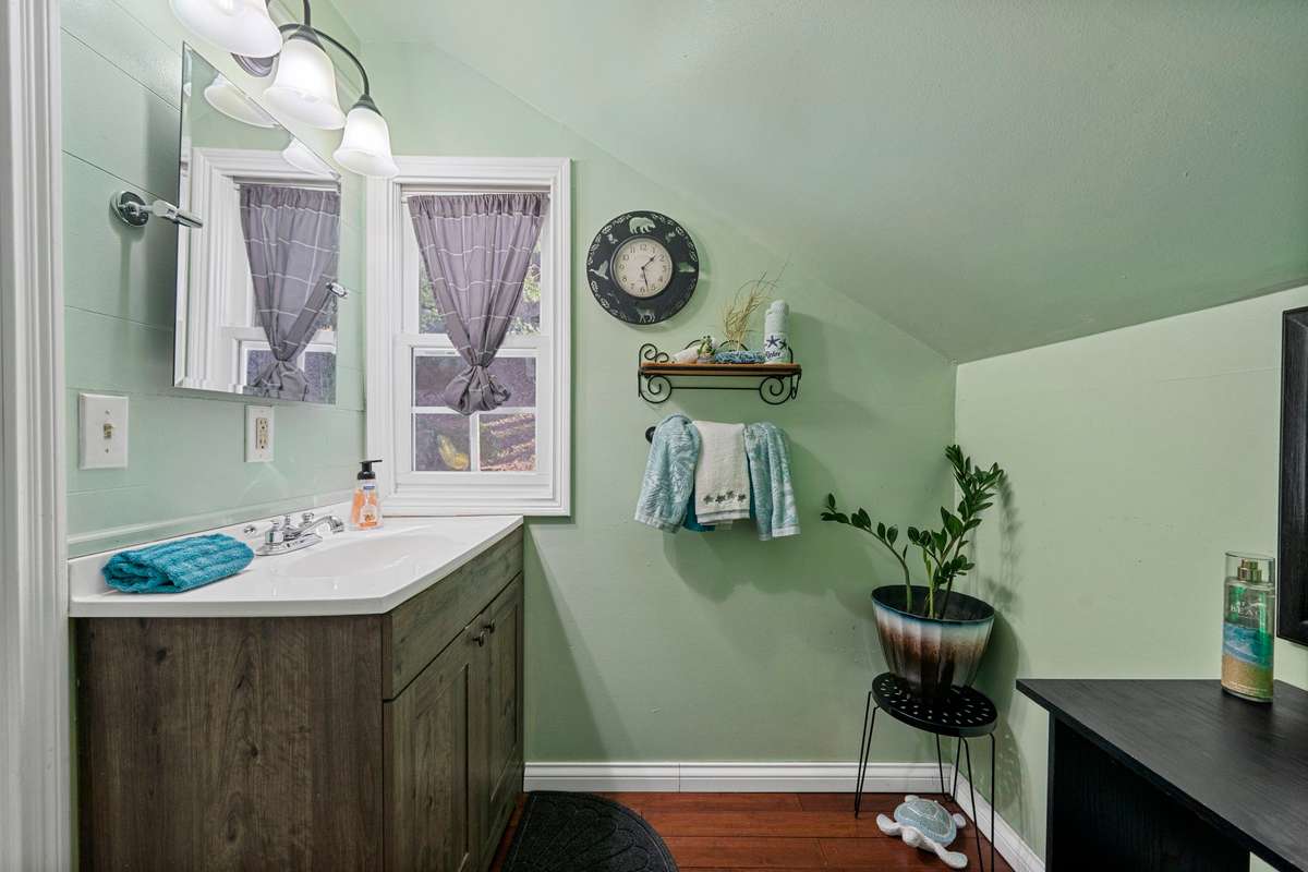 Upstairs half bath.