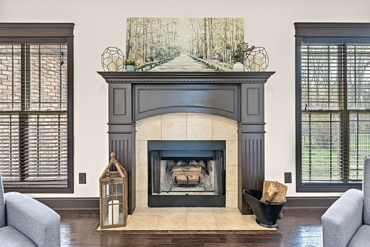 Wood burning fireplace