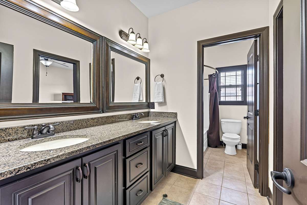 Full bath upstairs open to hall and bedroom 4