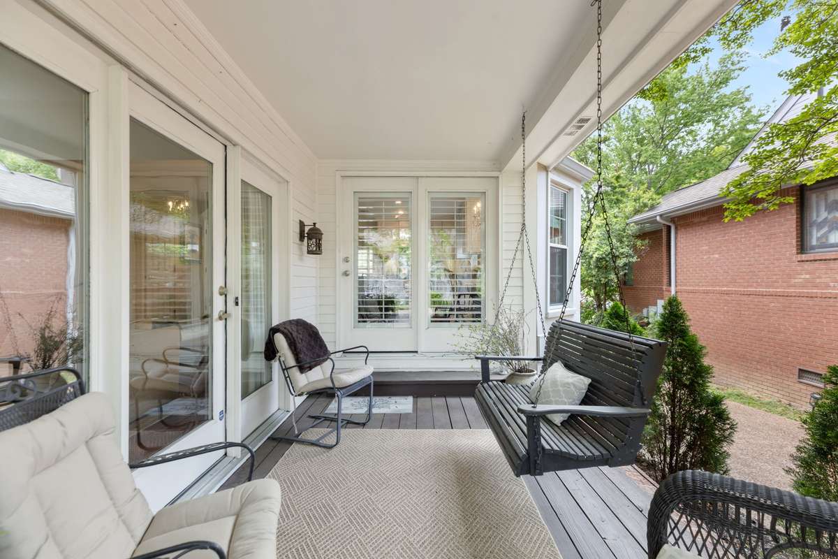 Relaxing covered patio for extended entertaining off the kitchen and the living room