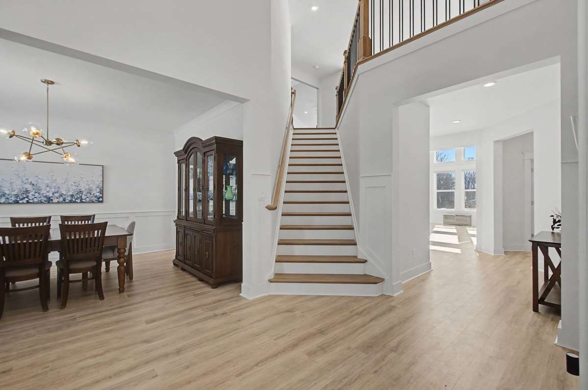 Open entry foyer with formal dining