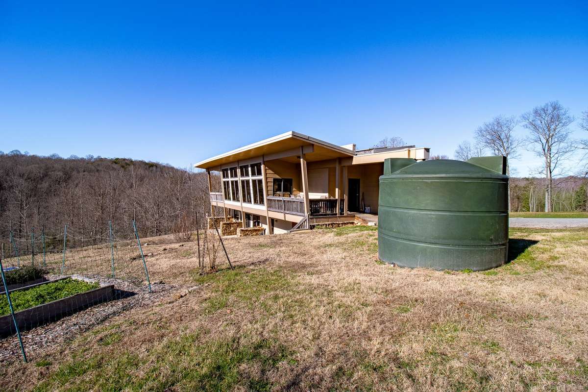 Rain Catchment Cistern, which irrigates the blueberries