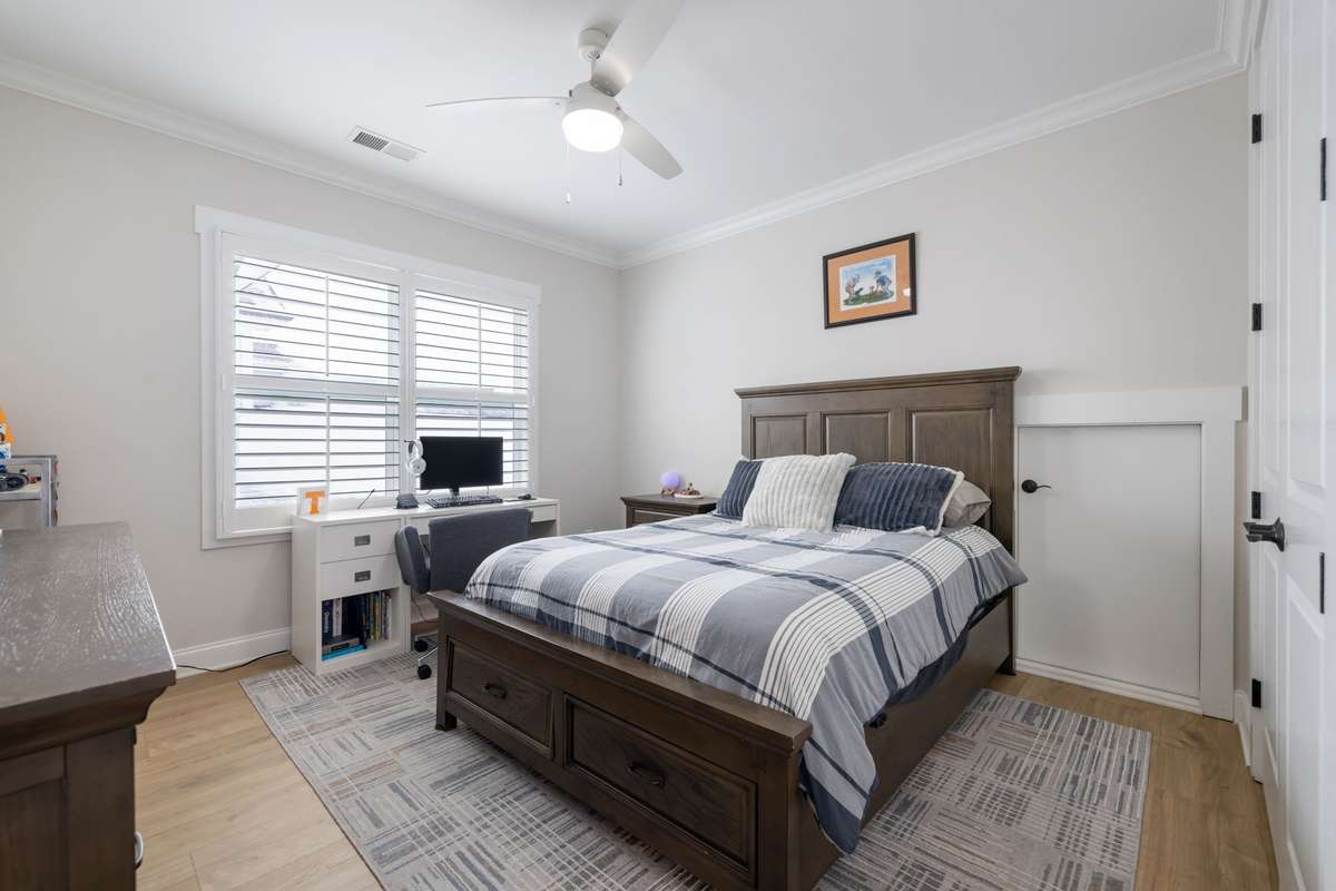 Bedroom 5 has large closet as well as walk out attic storage access.