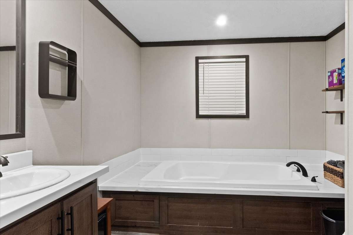 Large tub, separate shower