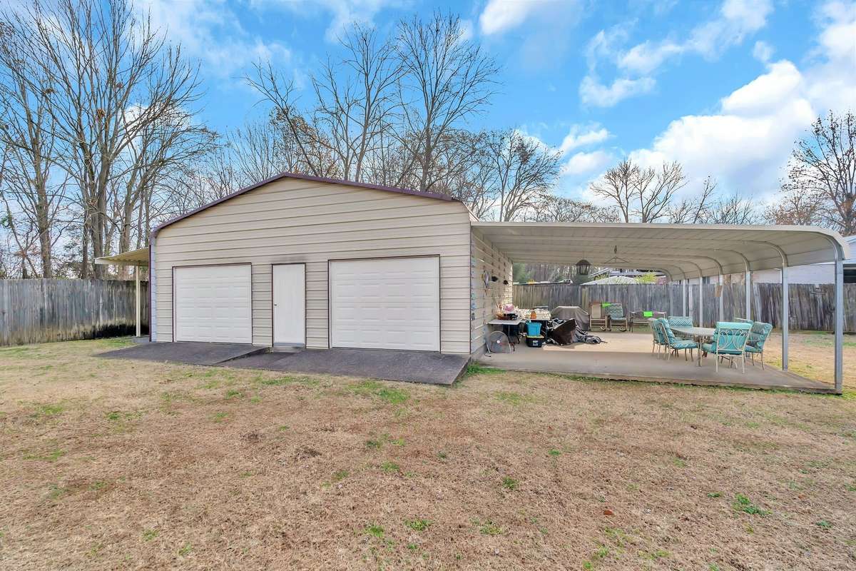 30 x 30 detached garage with 30 x 20 covered patio.