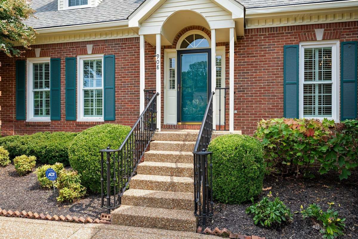 Front Porch with Wrought Iron Railing