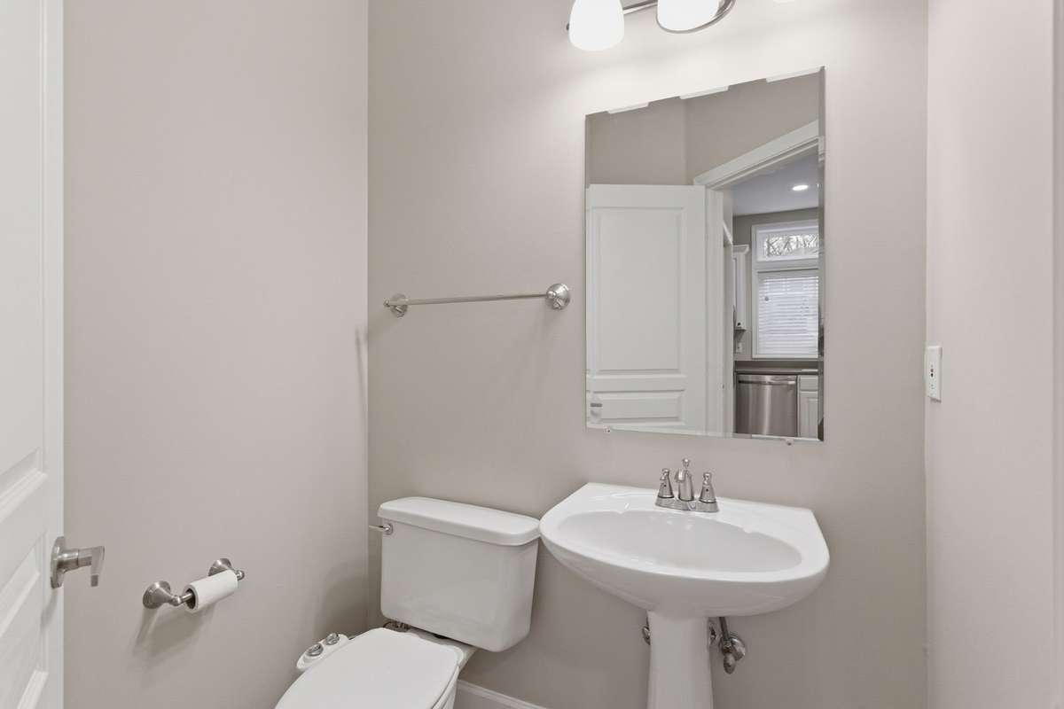 Power room off dining area and kitchen