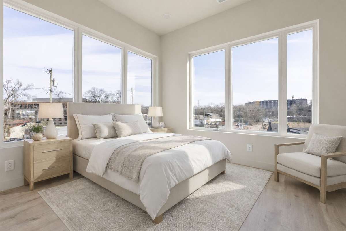 Virtually staged to show space versatility.