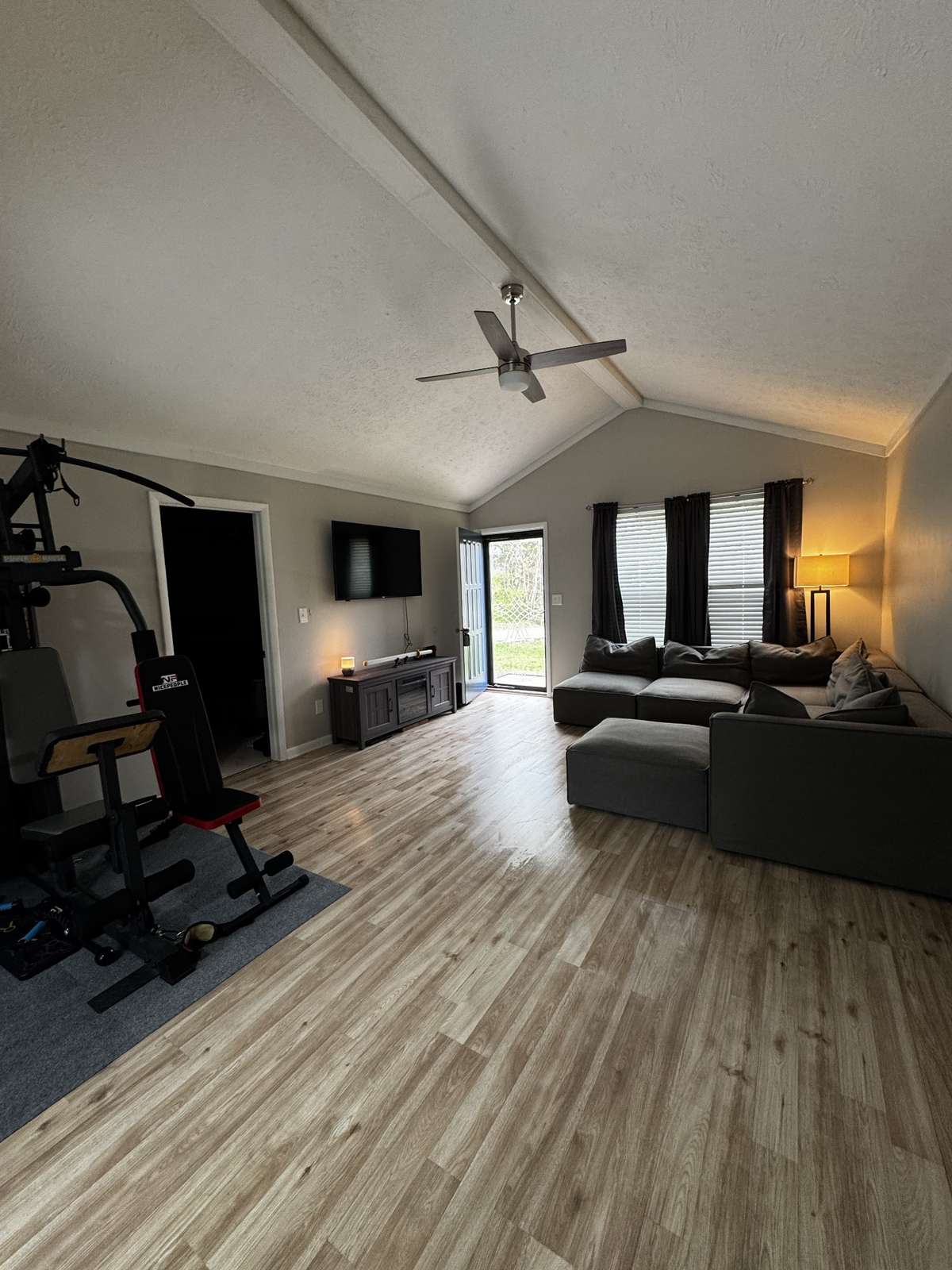 Large Living room with Vaulted Ceiling