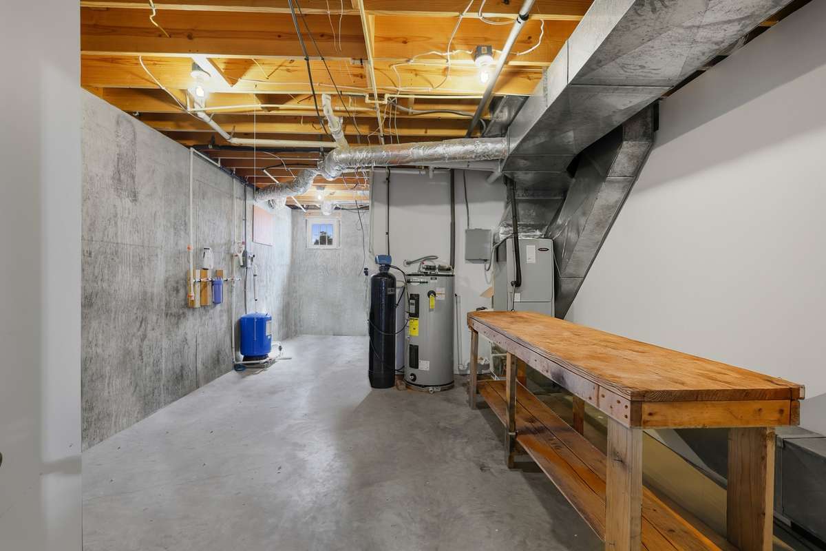 Large concrete mechanical and storage room