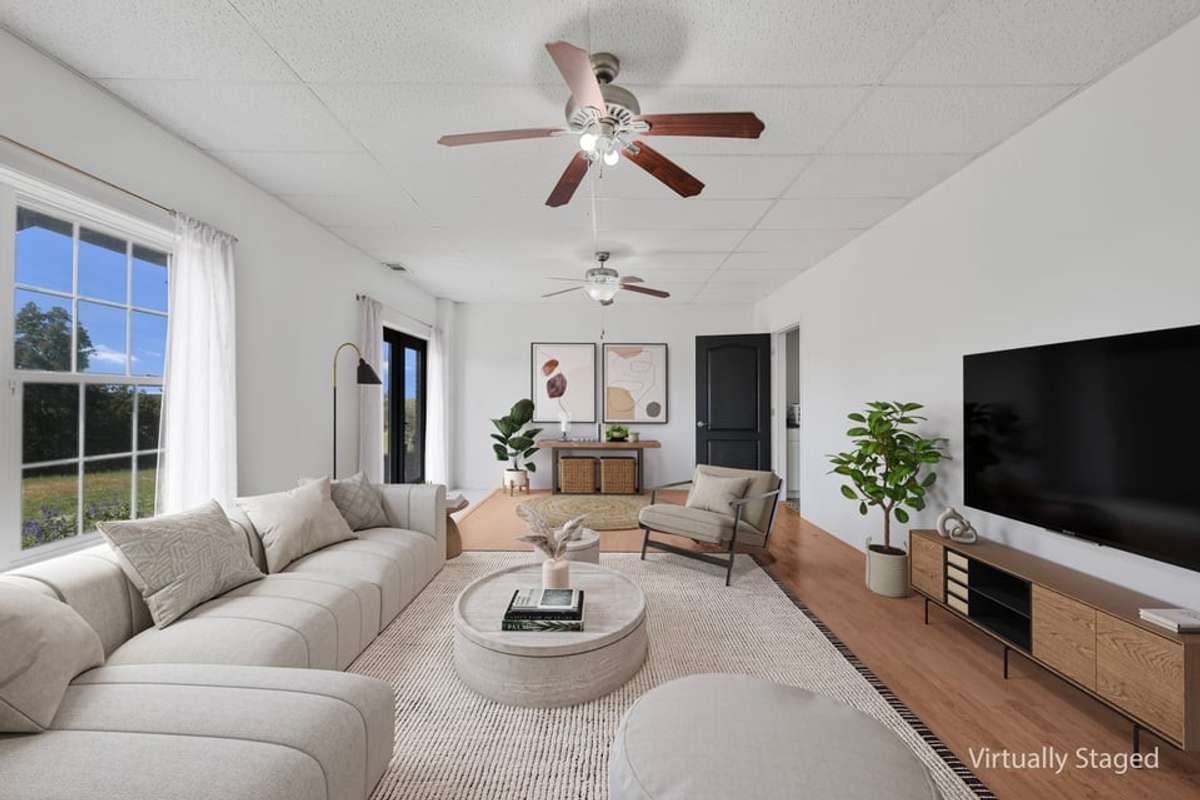 Lower Level Living Room - VIRTUALLY STAGED