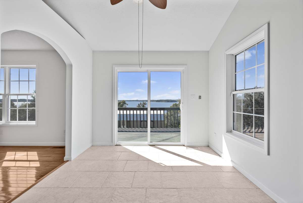 Primary dining room overlooking the lake