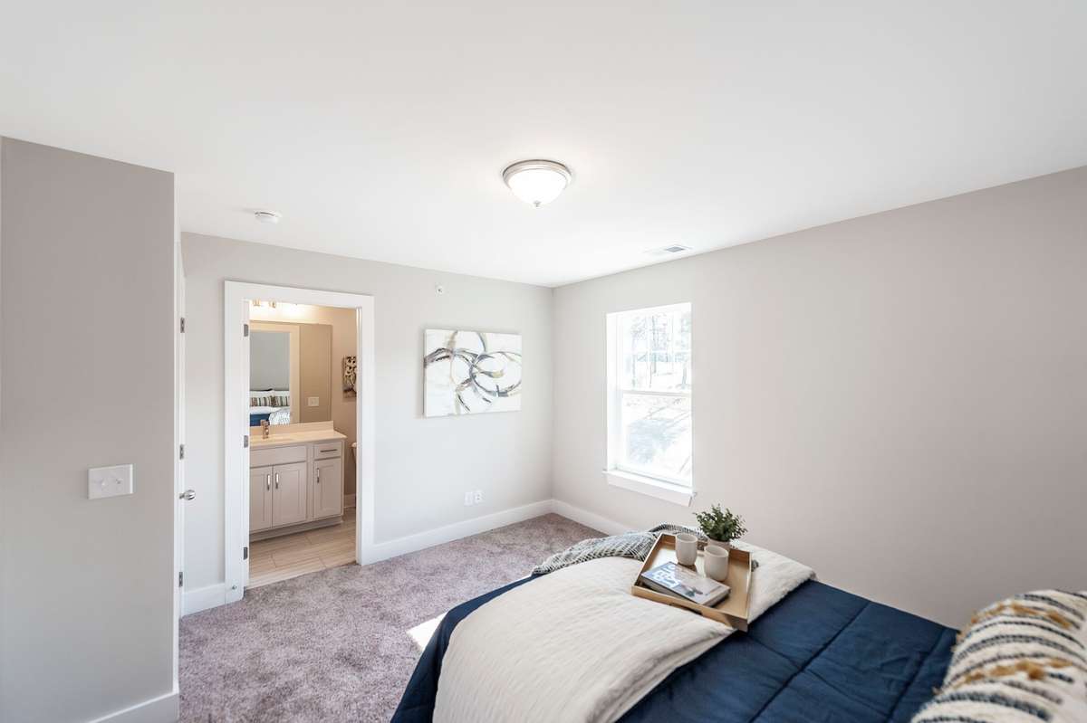 It offers lots of flexibility for furniture placement with room for a king bed, dressers, etc.