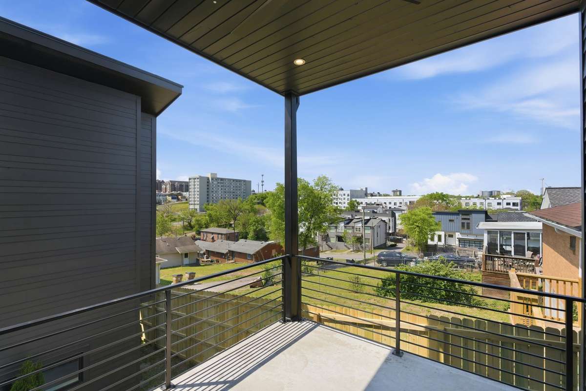 Covered balcony off the back side of the main living area.