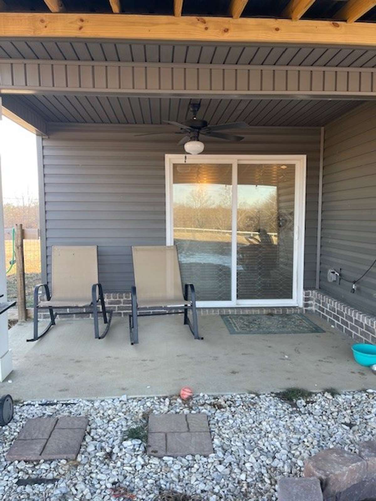 Sliding door into Kitchen great when cooking out