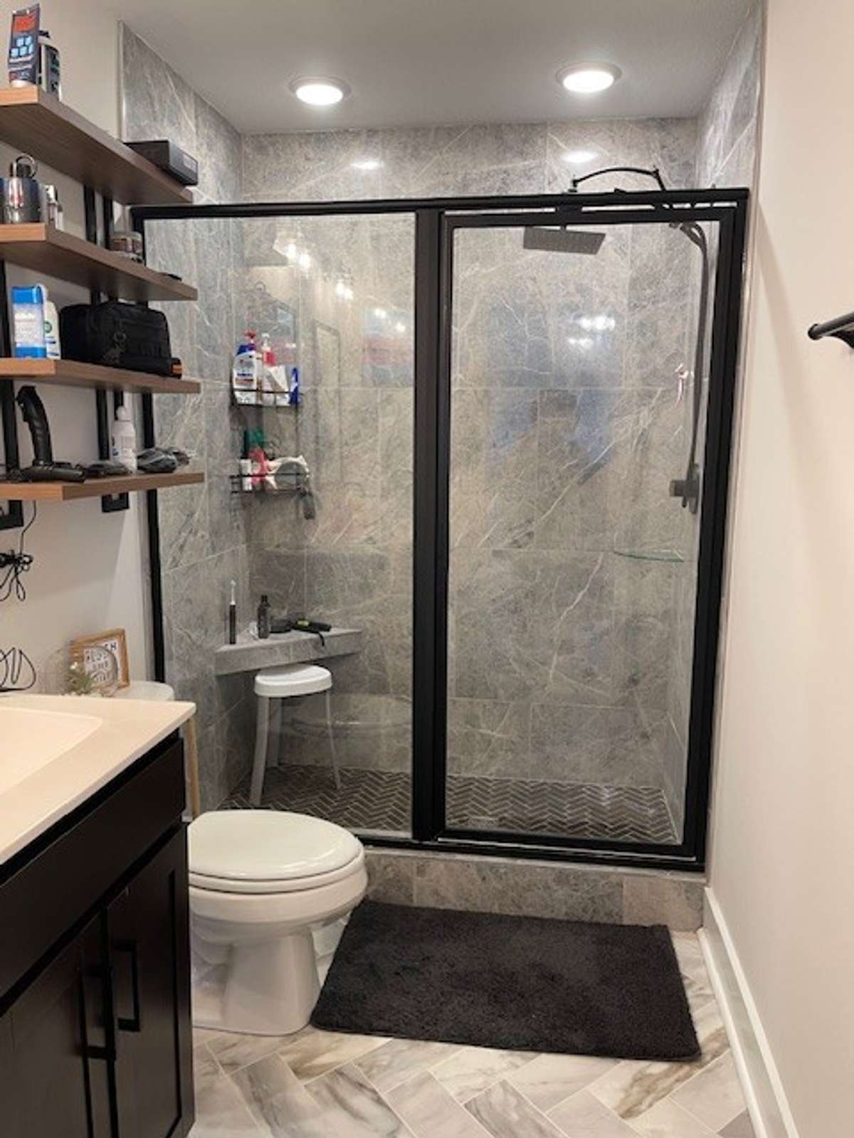 Master Bath with Large glass shower