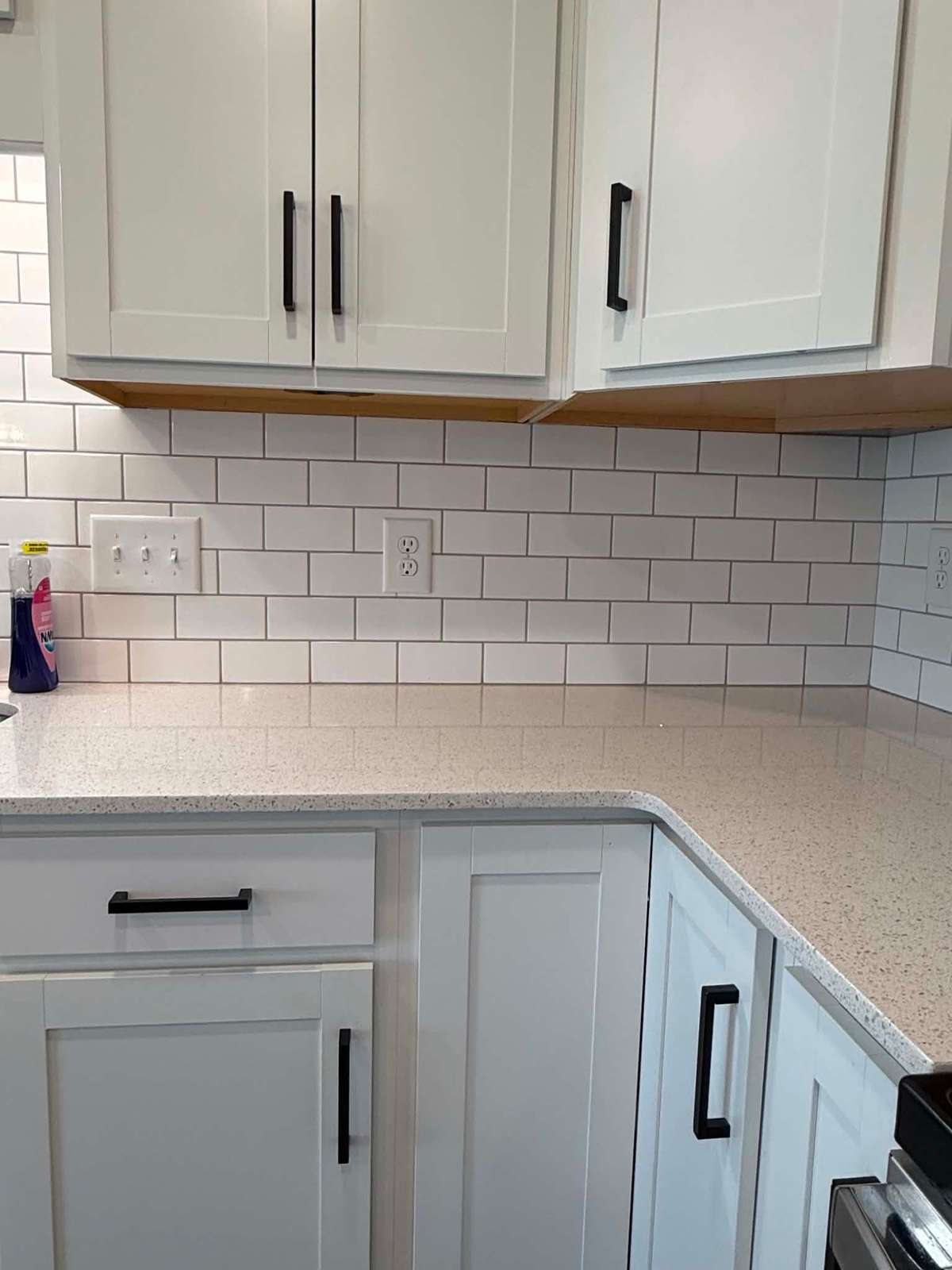 Tile backsplash-pantry-plus plenty of cabinets for storage