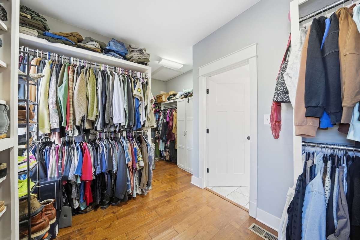 Dream closet with so much space, complete with a washer and dryer hook up!