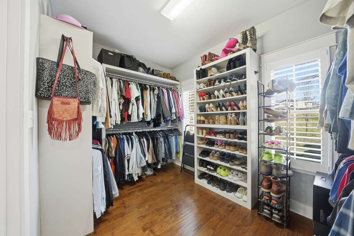 Dream closet with so much space, complete with a washer and dryer hook up!