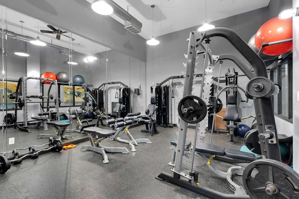 Well equipped fitness center